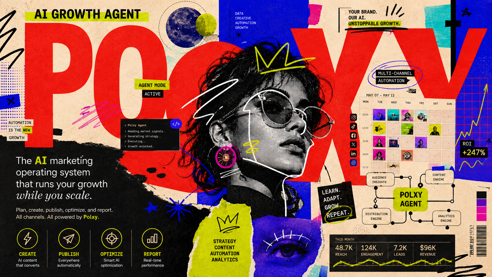 Polxy AI marketing operating system artwork